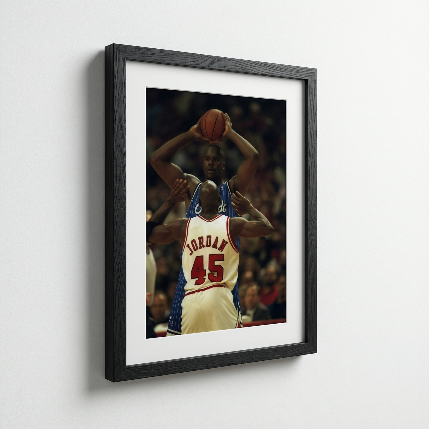 Jordan vs Shaq NBA Legends Poster - Wooden Framed Canvas