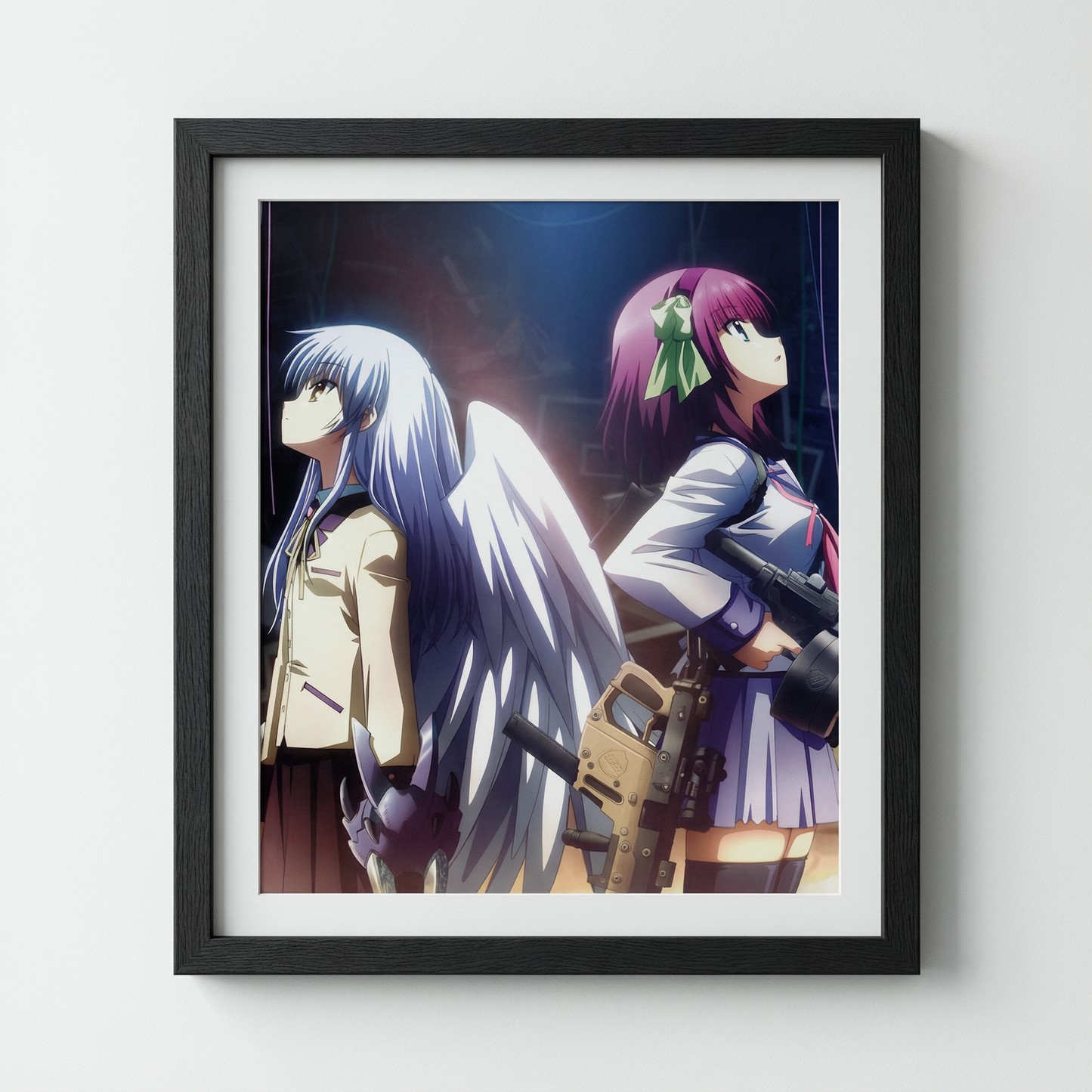 Angel Beats Duo Poster - Wooden Framed Canvas