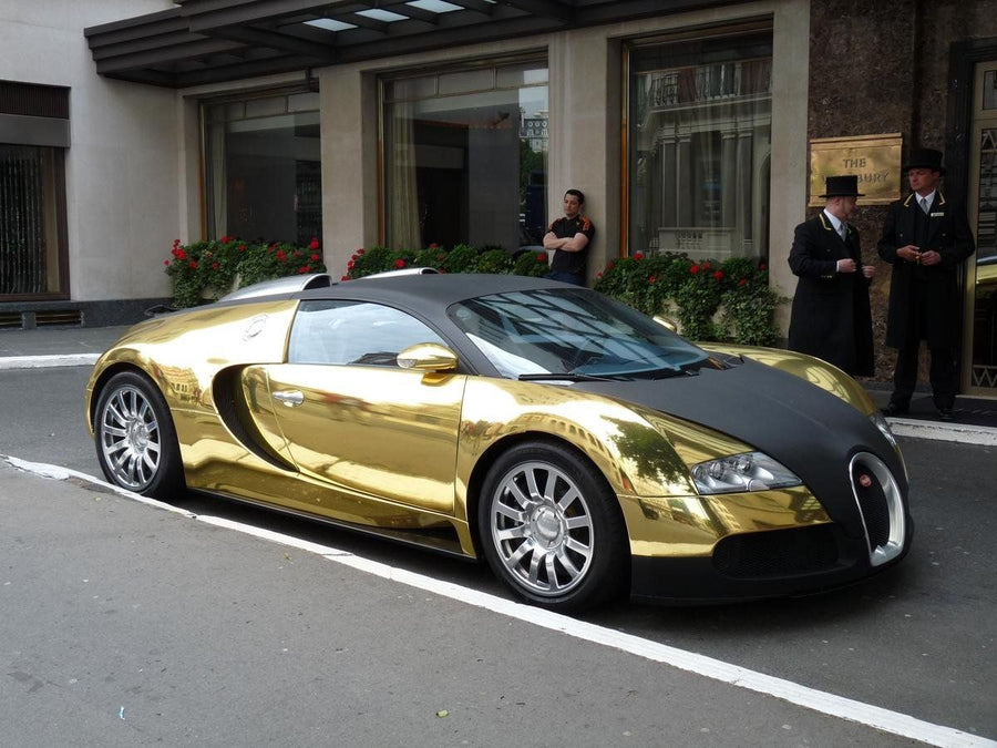 Gold Bugatti Veyron Luxury Car Poster
