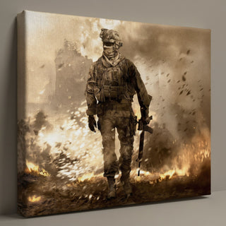 Soldier Walking From Explosion