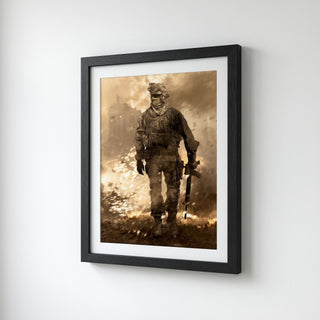 Soldier Walking From Explosion