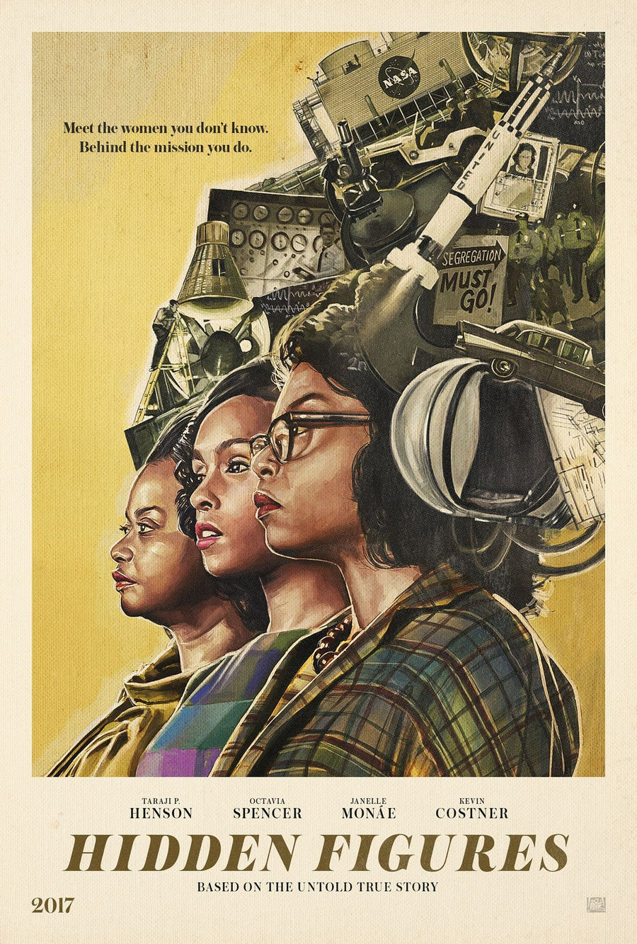 Hidden Figures Retro Movie Poster