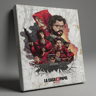 Money Heist Cast Illustration Poster