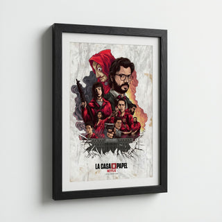 Money Heist Cast Illustration Poster