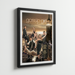 Gossip Girl NYC Skyline Poster - Wooden Framed Canvas