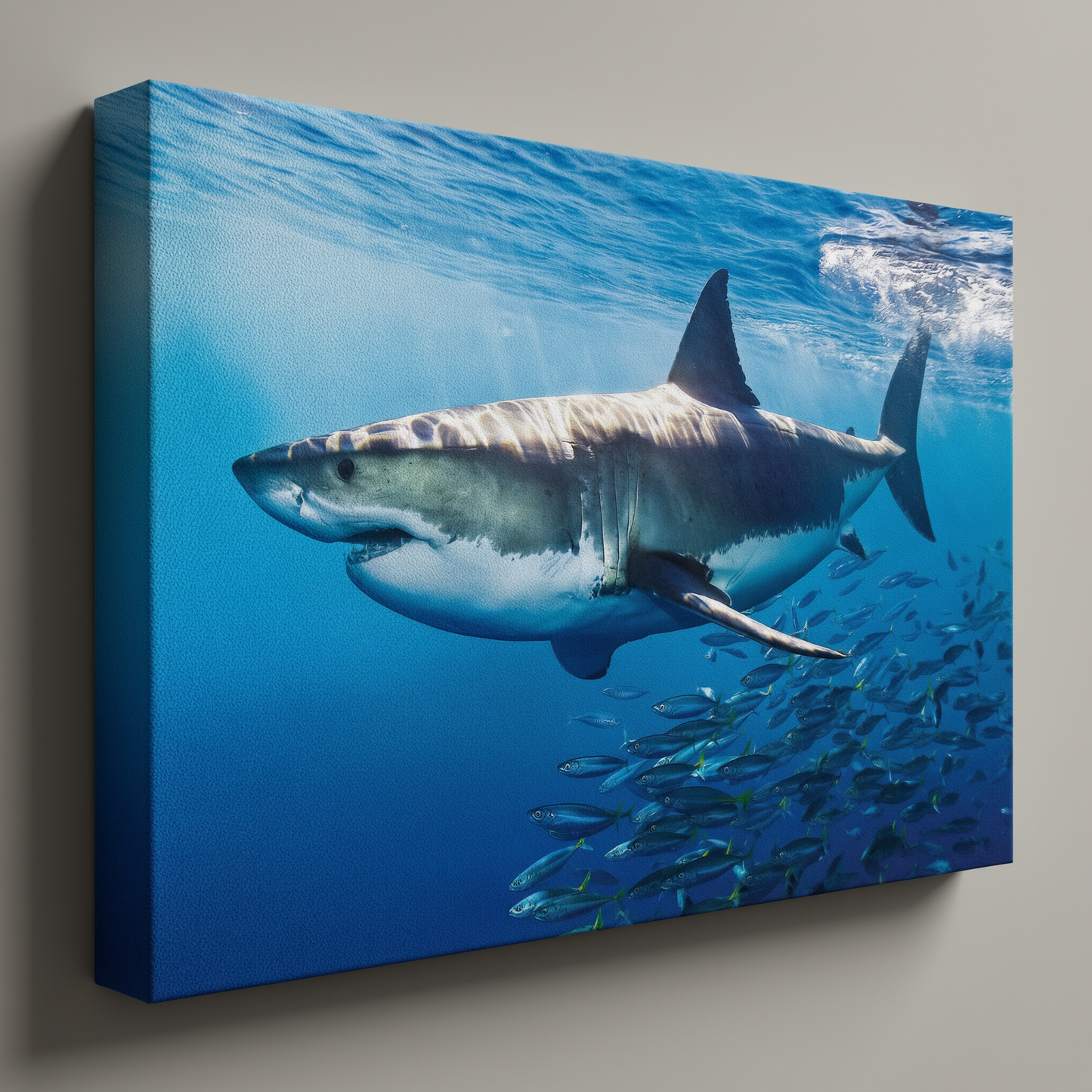 Majestic Great White Shark - Stretched Canvas