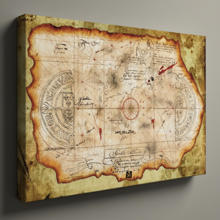 Pirates of the Caribbean Treasure Map - Stretched Canvas