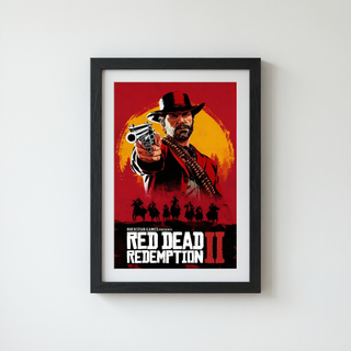 Red Dead Redemption II Poster - Wooden Framed Canvas