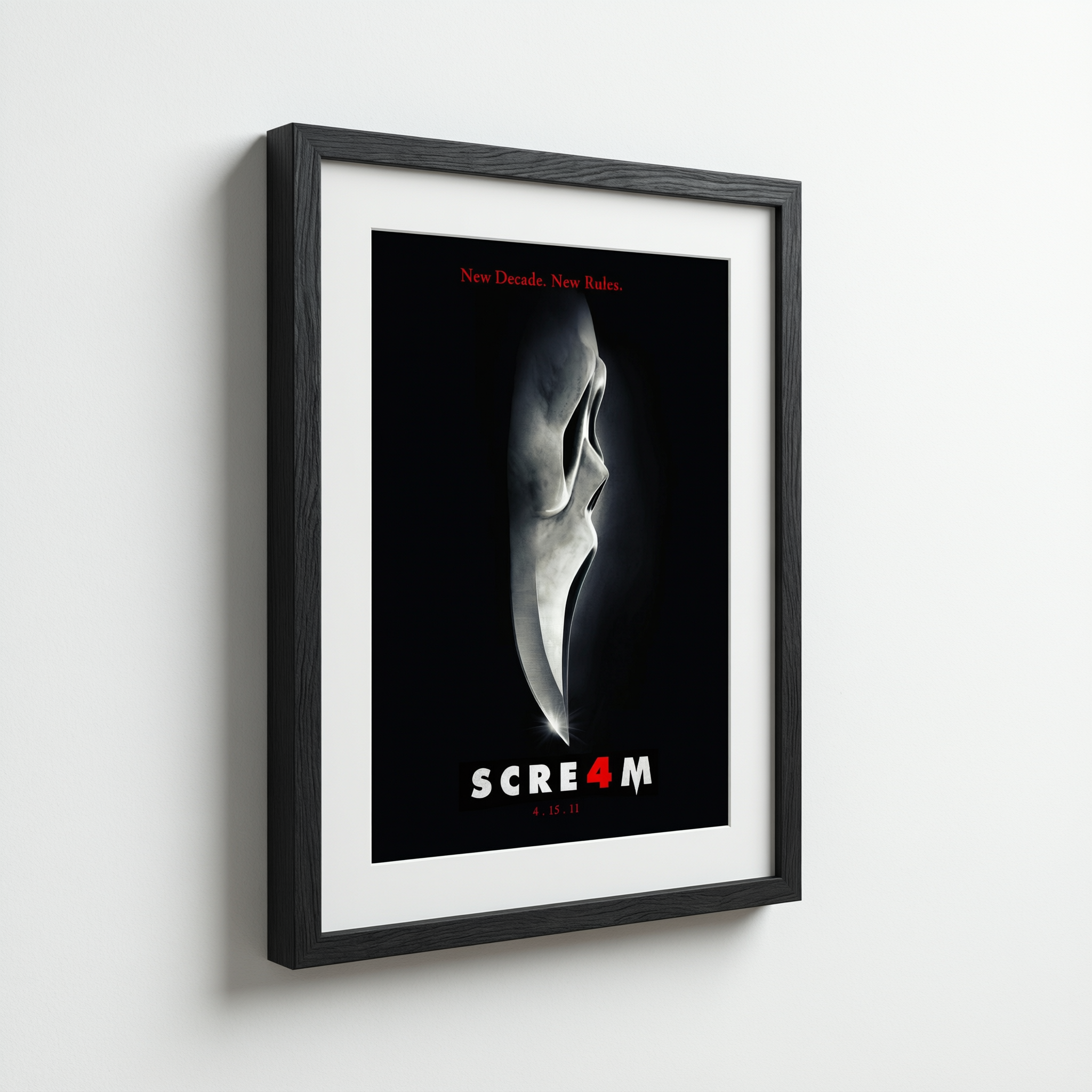 Scream 4 Movie Poster - Wooden Framed Canvas