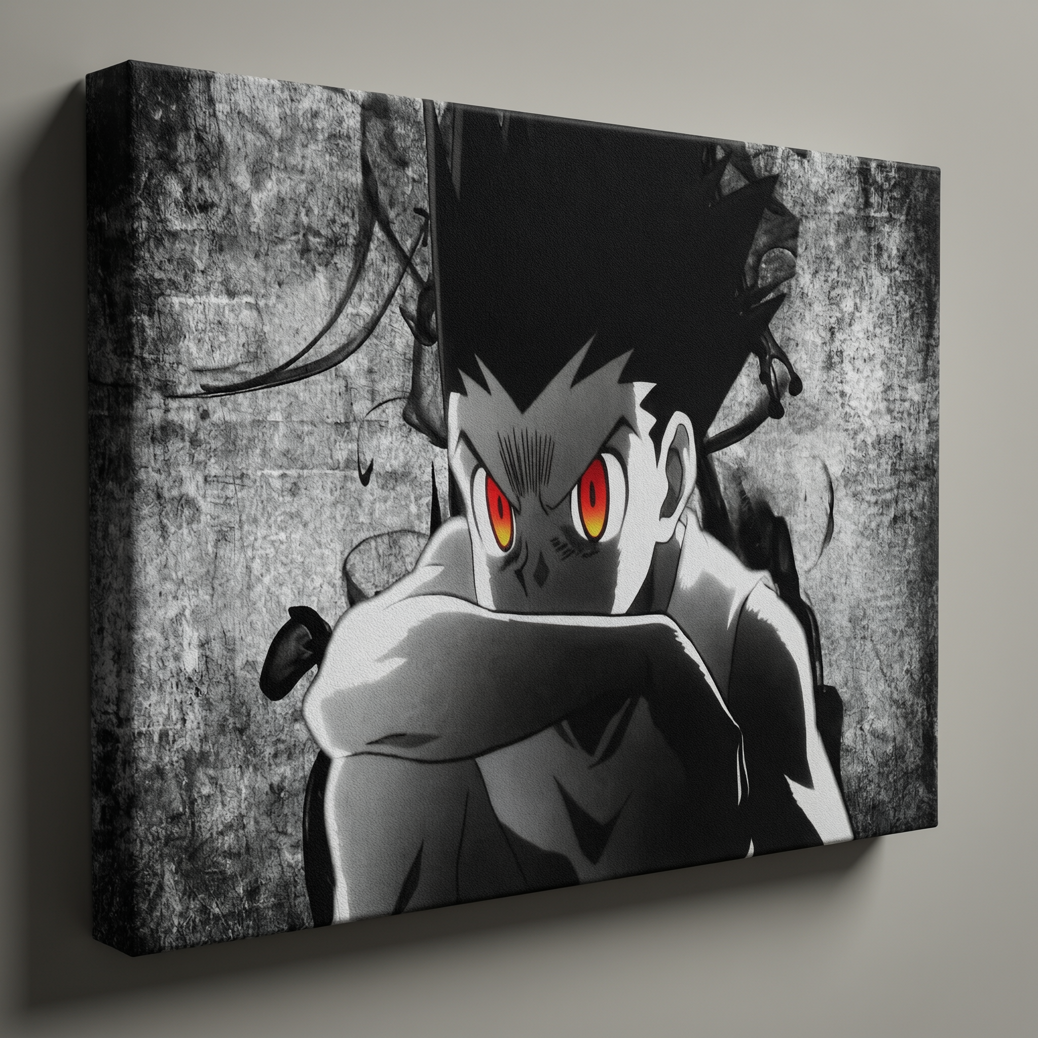Gon Freecss Dark Anime Poster - Stretched Canvas