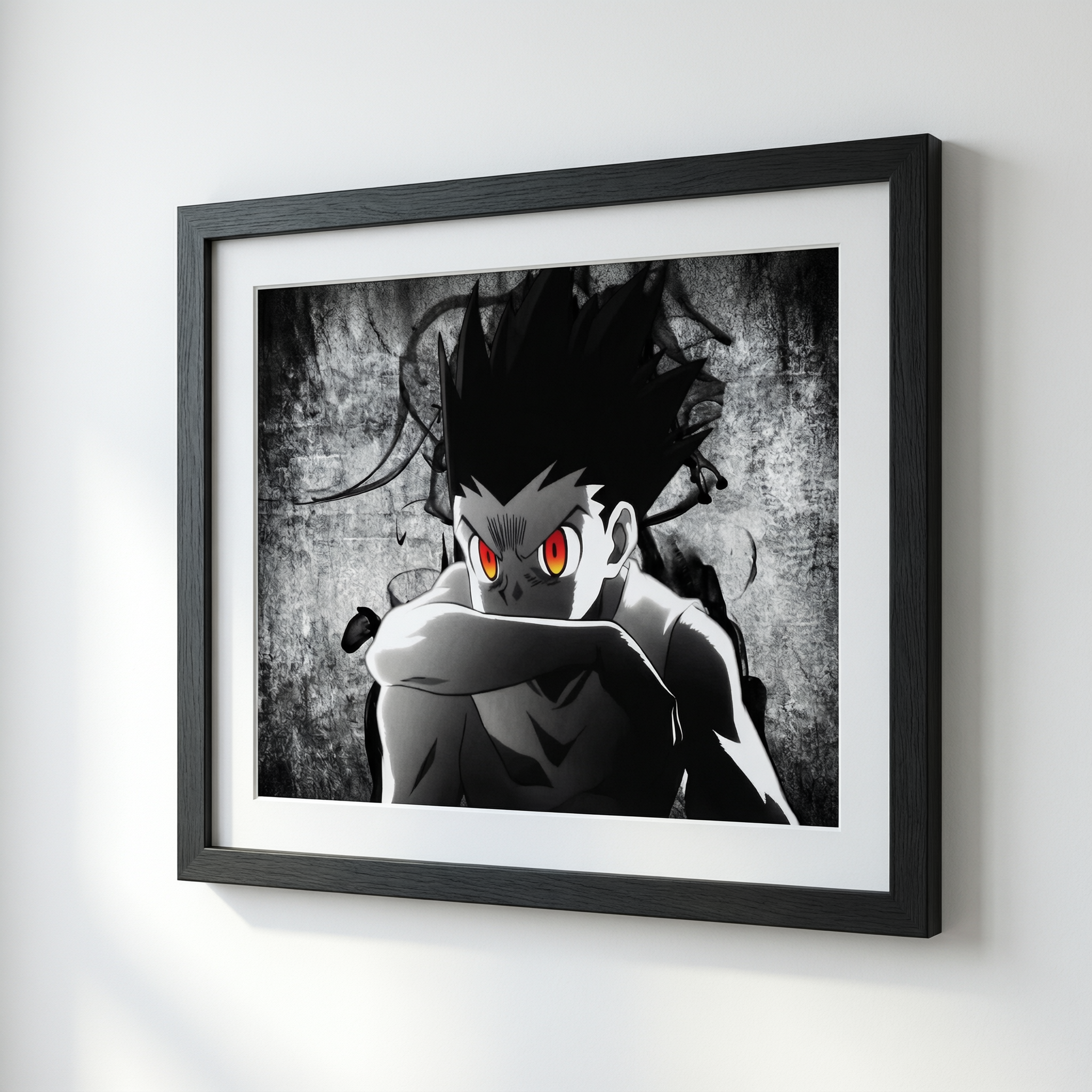 Gon Freecss Dark Anime Poster - Wooden Framed Canvas