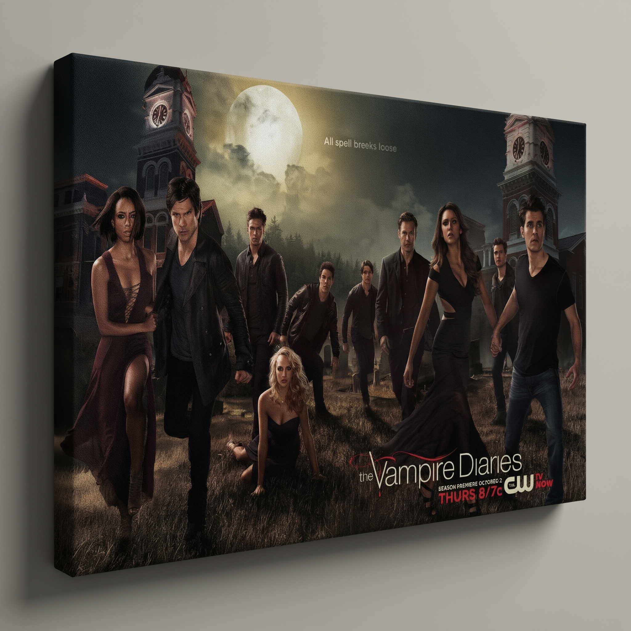 The Vampire Diaries Cast Poster - Stretched Canvas