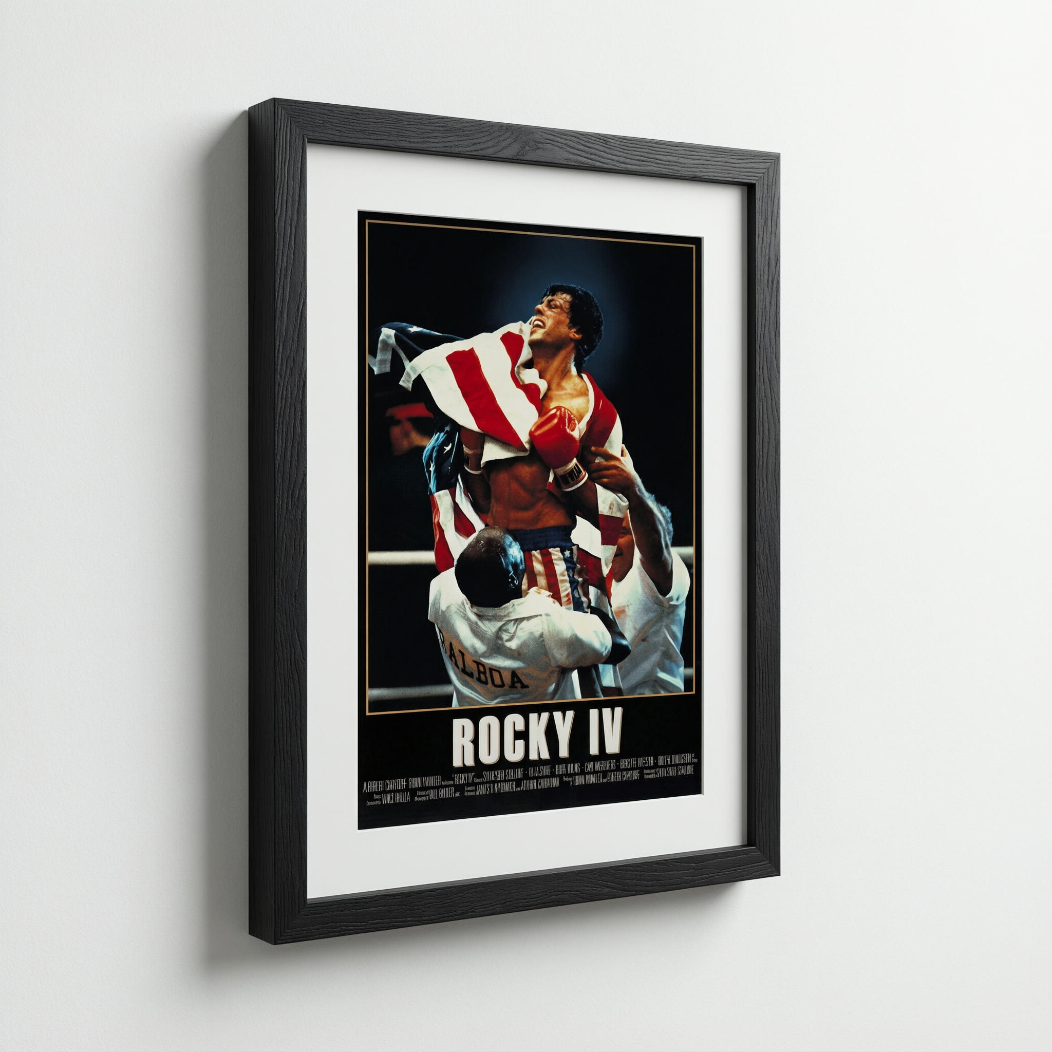 Rocky IV Classic Movie Poster - Wooden Framed Canvas