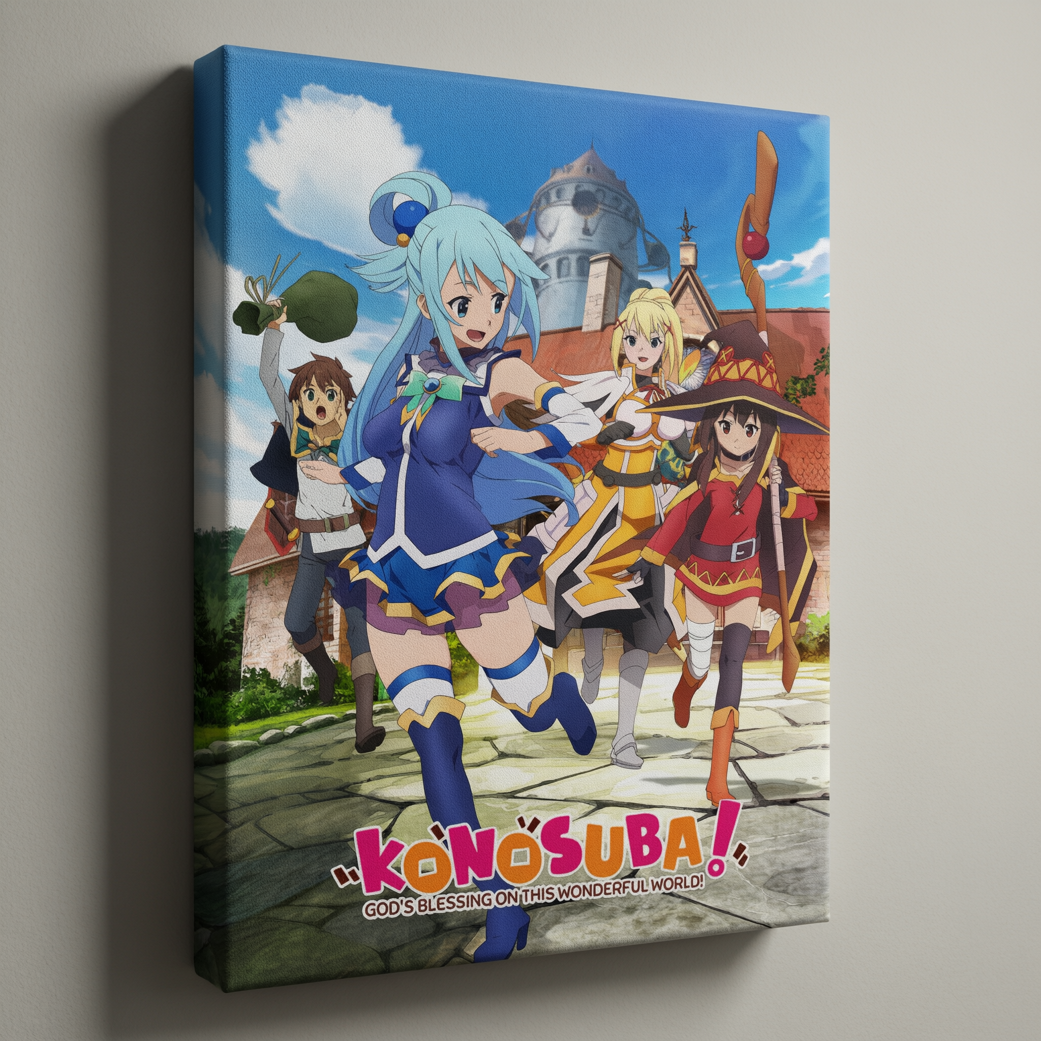 KonoSuba Anime Adventure Poster - Stretched Canvas