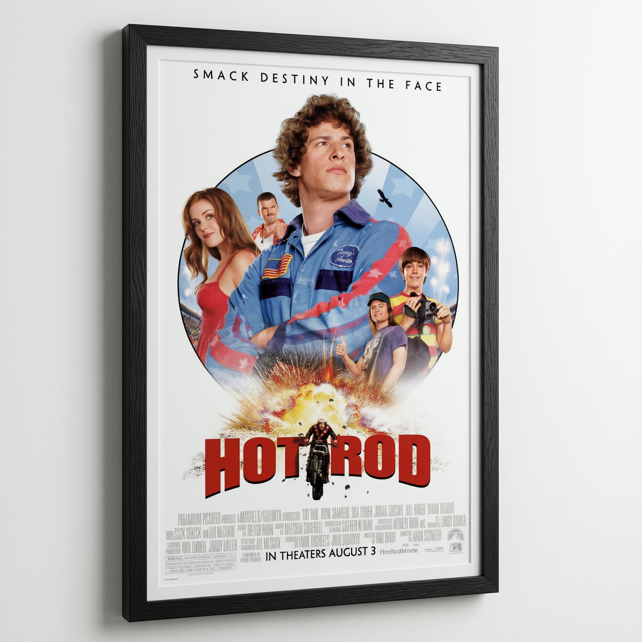 Hot Rod Movie Poster - Wooden Framed Canvas