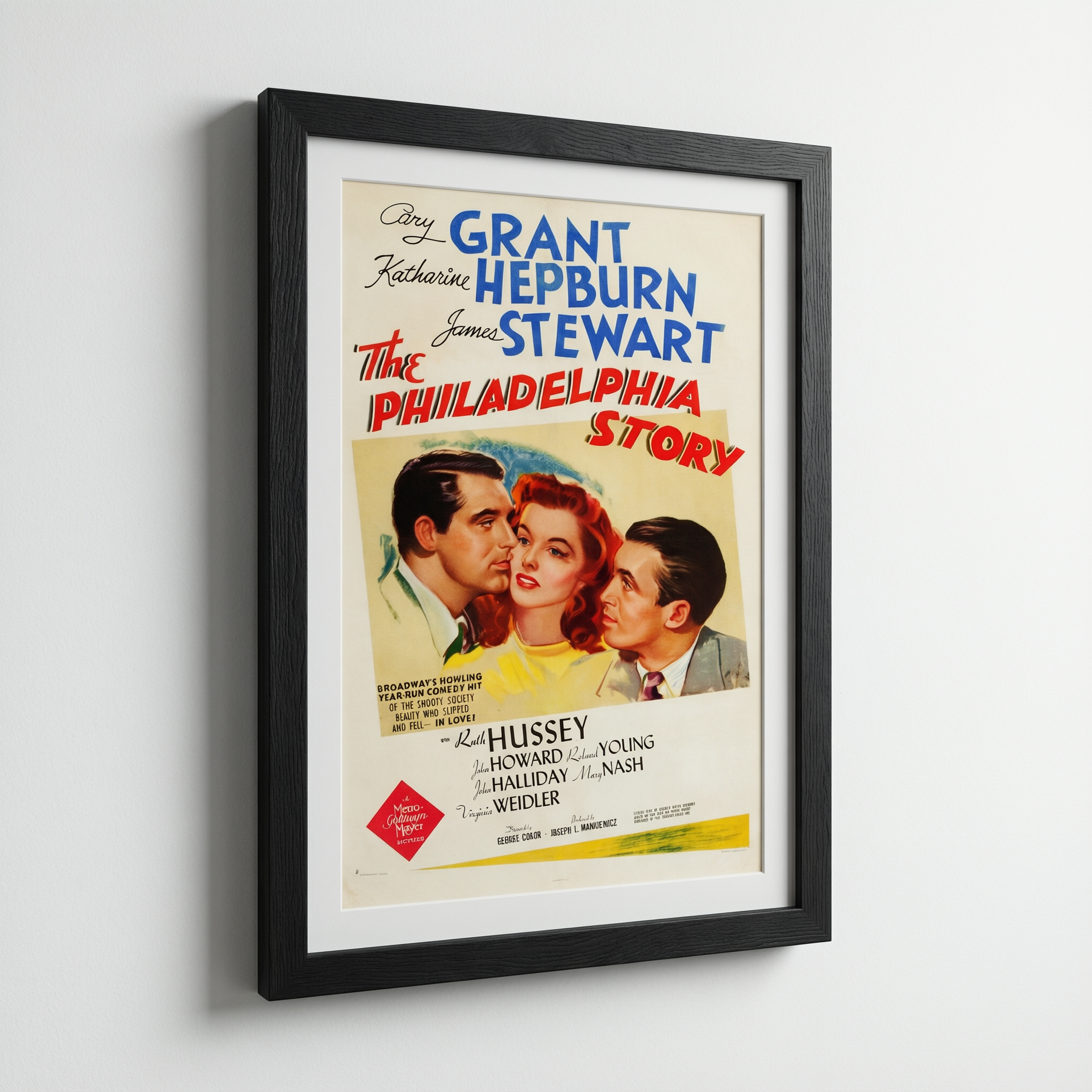 The Philadelphia Story Vintage Poster - Wooden Framed Canvas