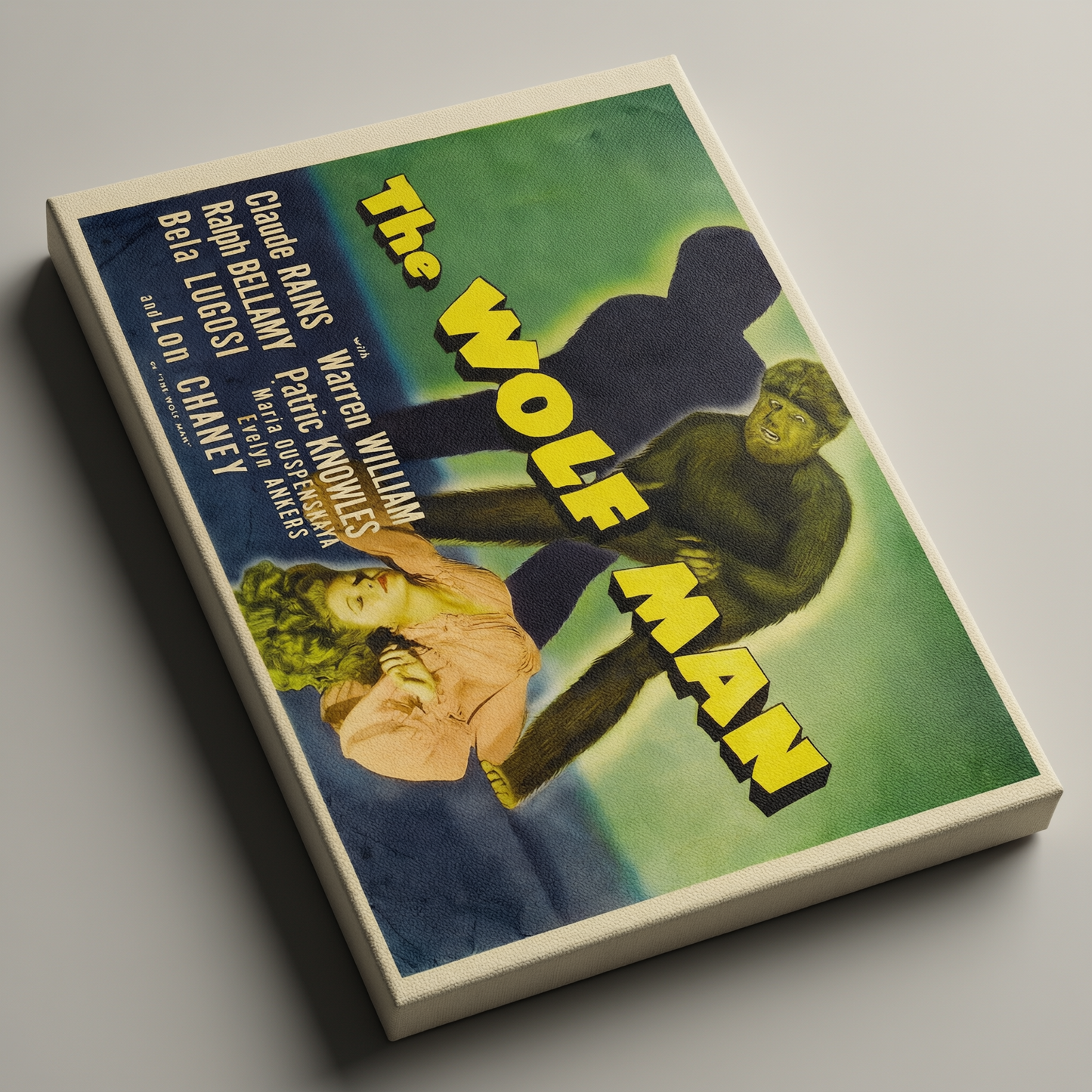 The Wolf Man Vintage Poster - Stretched Canvas