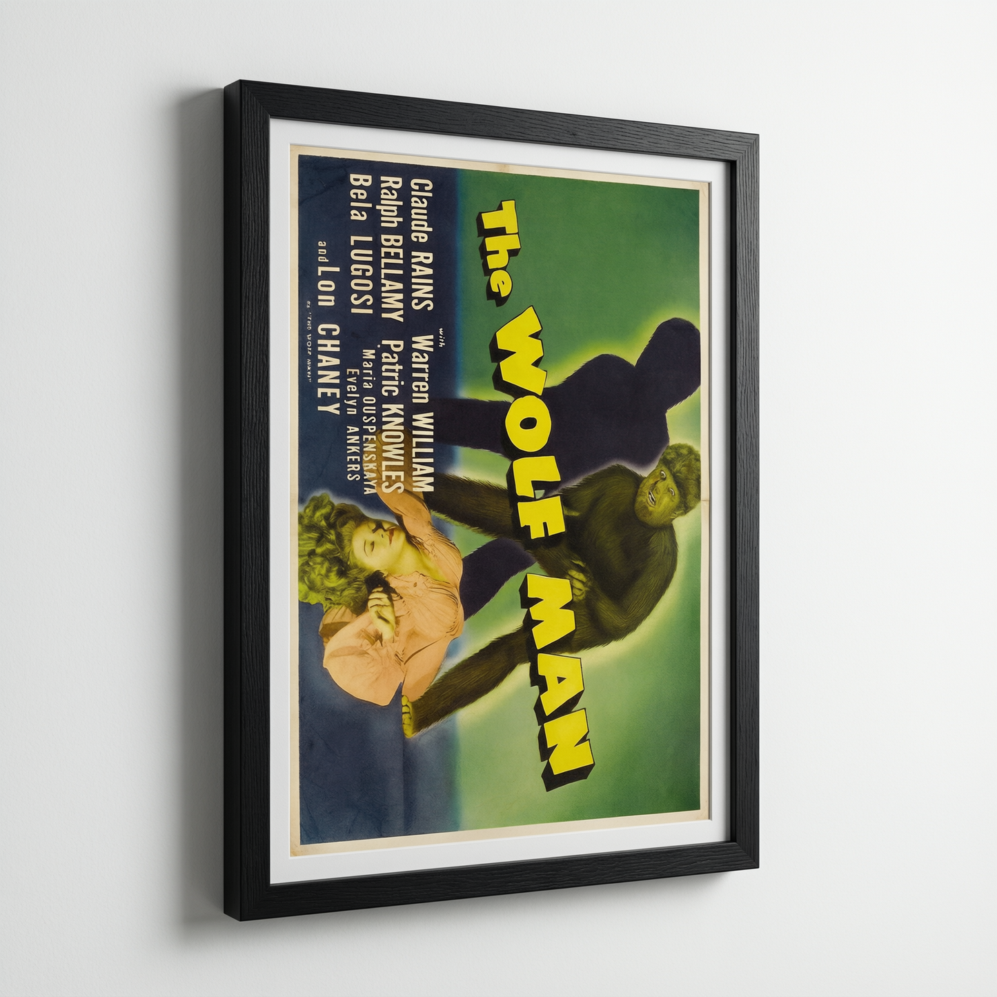 The Wolf Man Vintage Poster - Wooden Framed Canvas