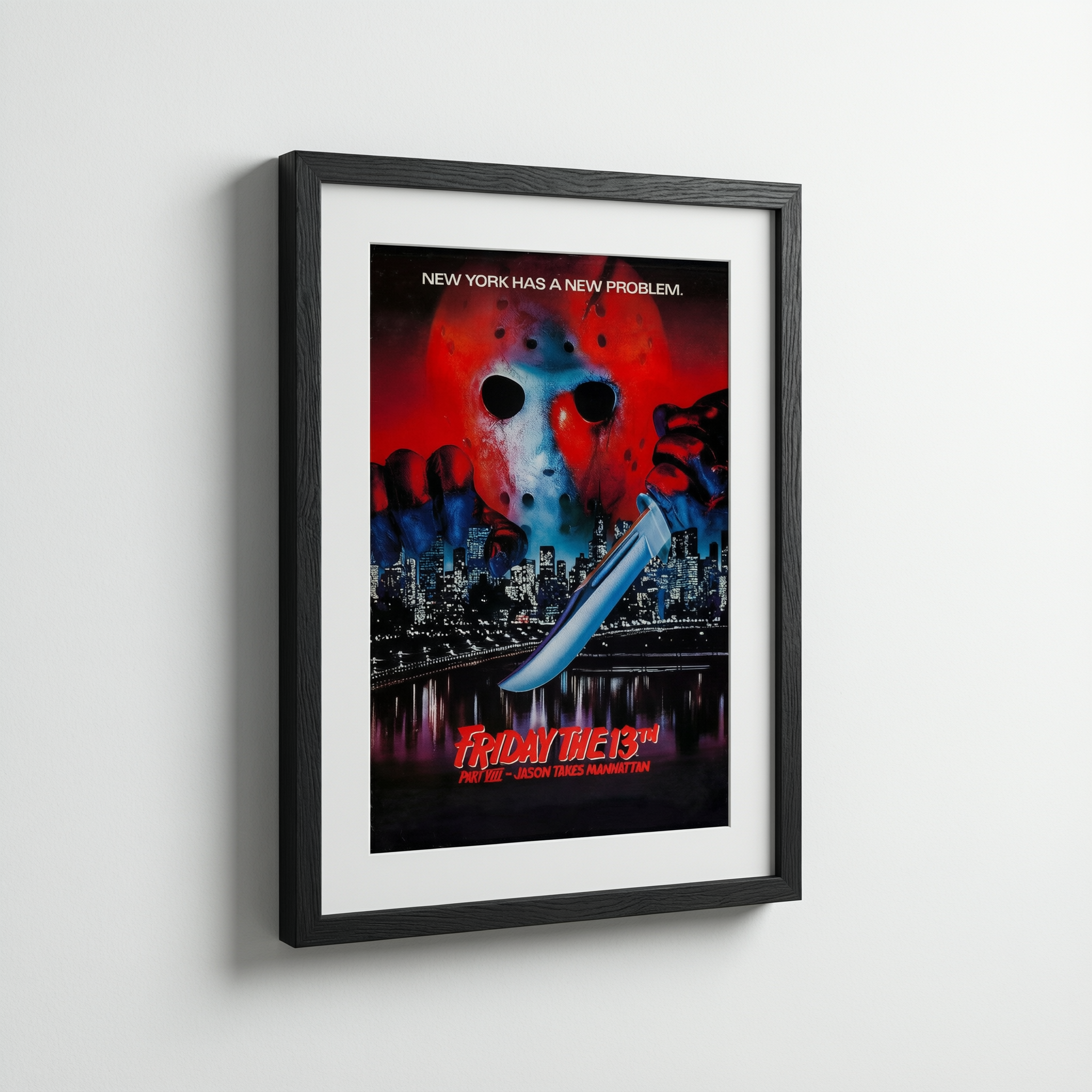 Friday The 13th Manhattan Poster - Wooden Framed Canvas