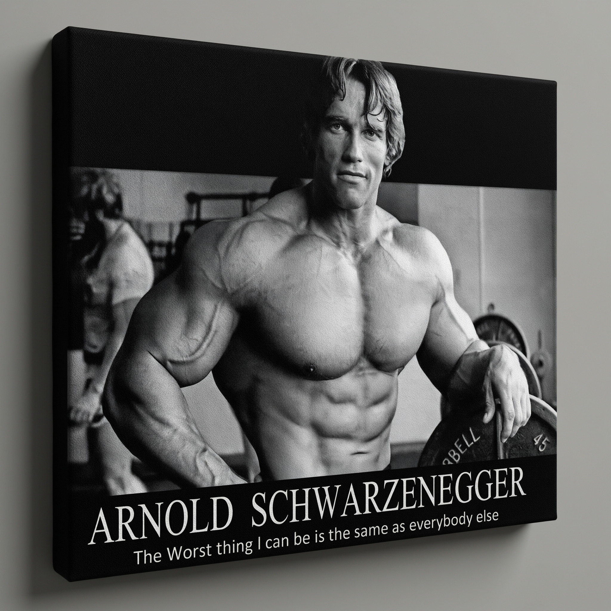 Arnold Schwarzenegger Motivational Gym Poster - Stretched Canvas