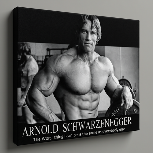 Arnold Schwarzenegger Motivational Gym Poster - Stretched Canvas