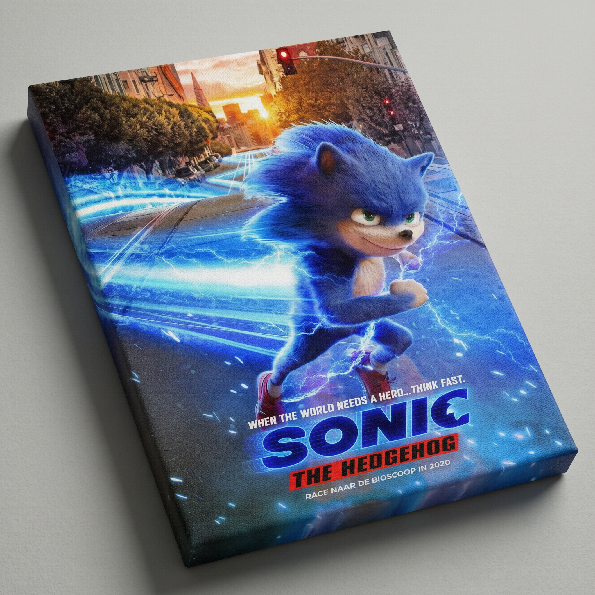 Sonic The Hedgehog Movie Poster - Stretched Canvas