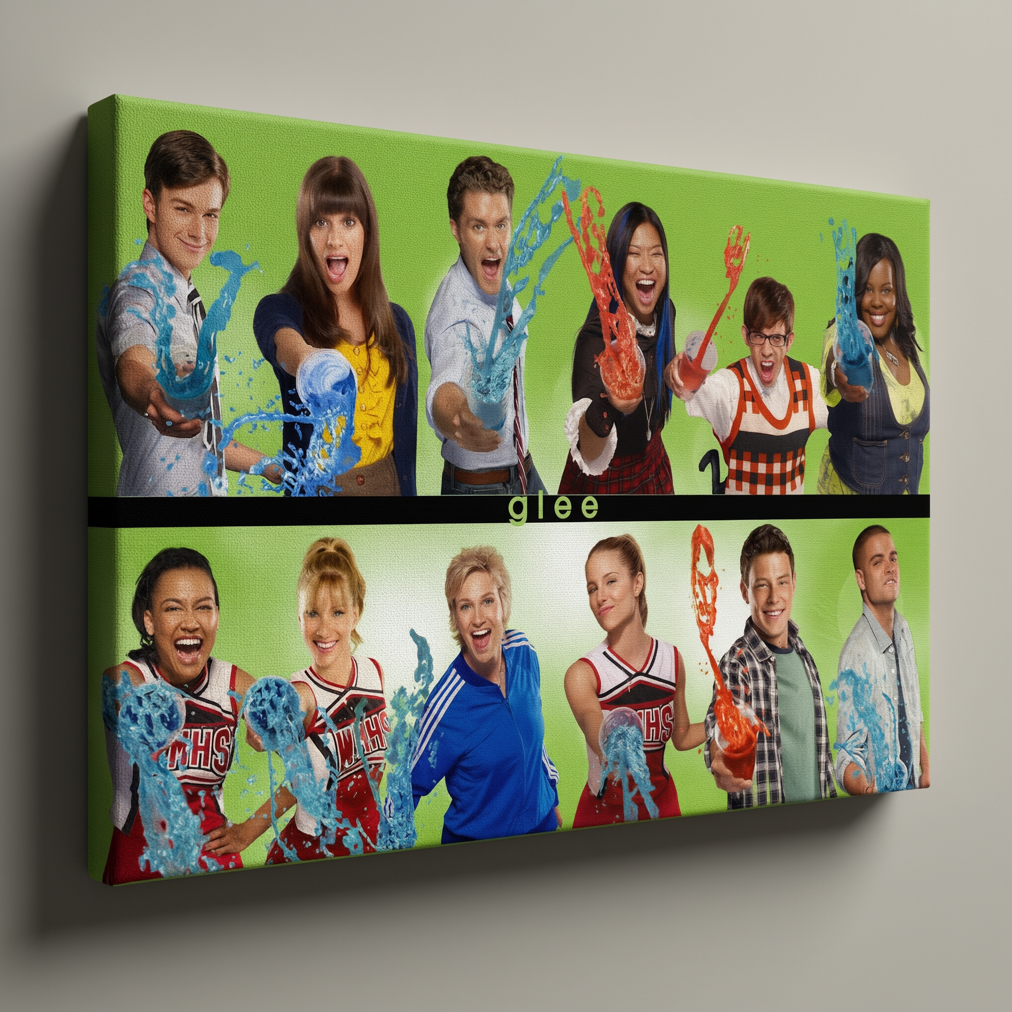 Glee Cast Slushie Throw Poster - Stretched Canvas