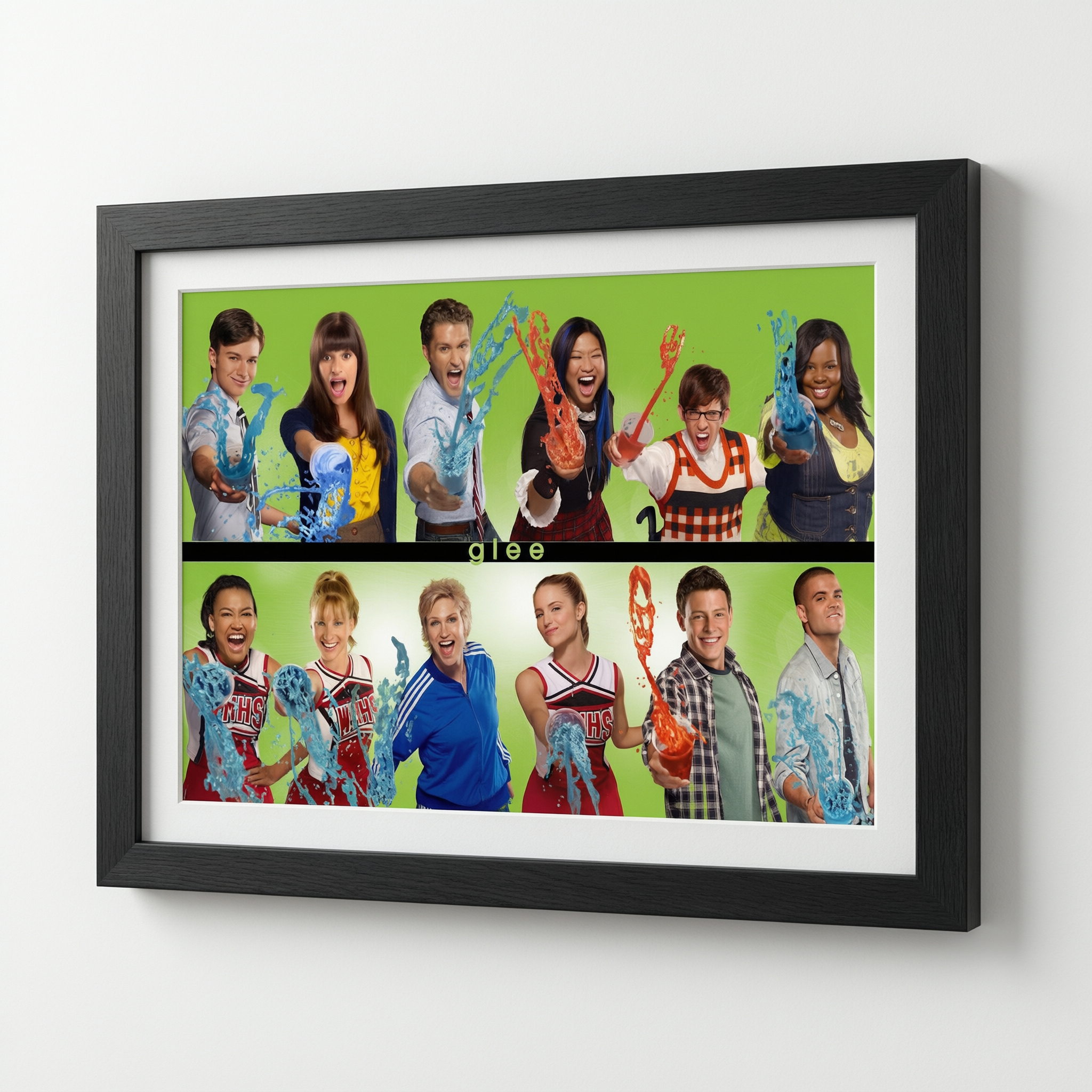 Glee Cast Slushie Throw Poster - Wooden Framed Canvas