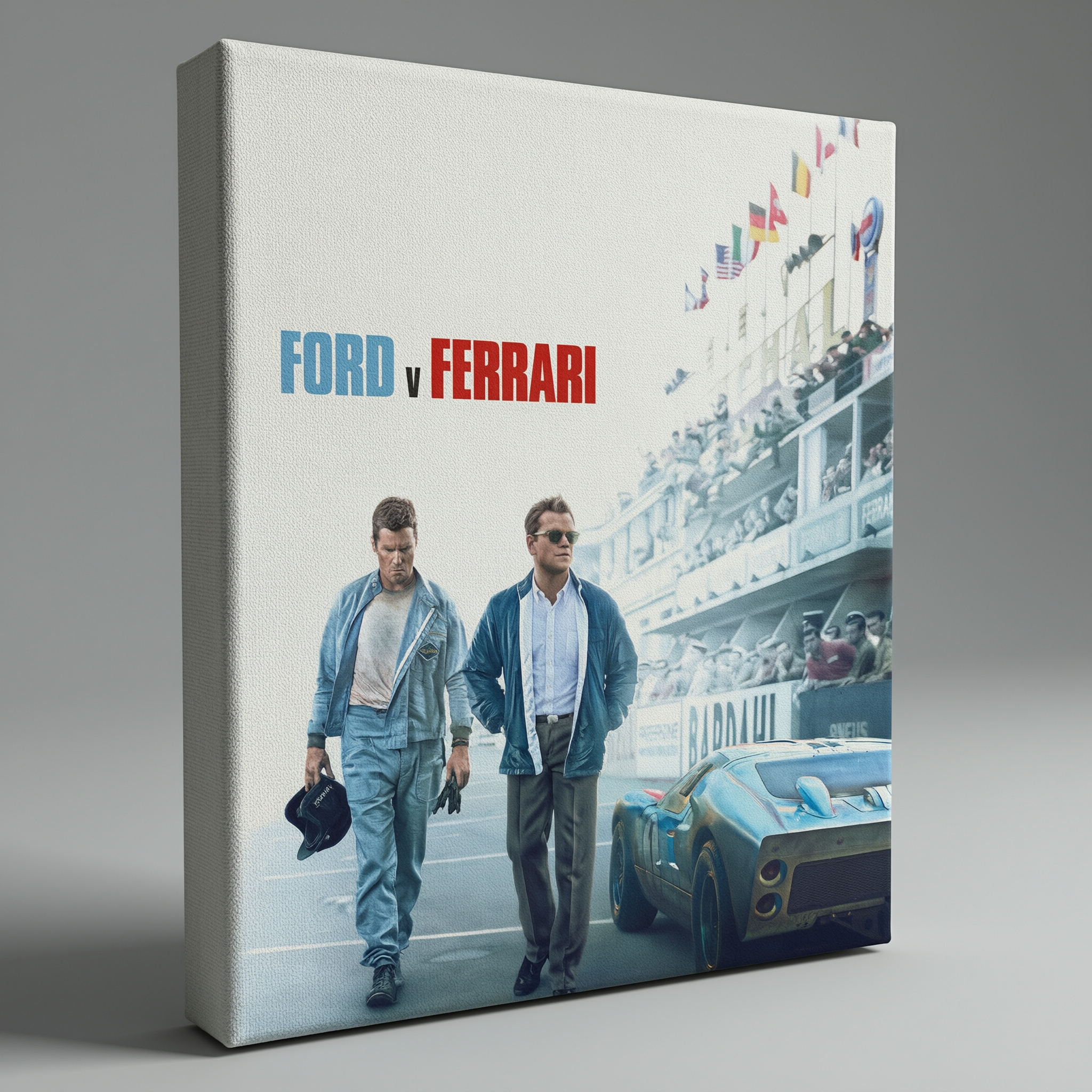 Ford v Ferrari Movie Poster - Stretched Canvas