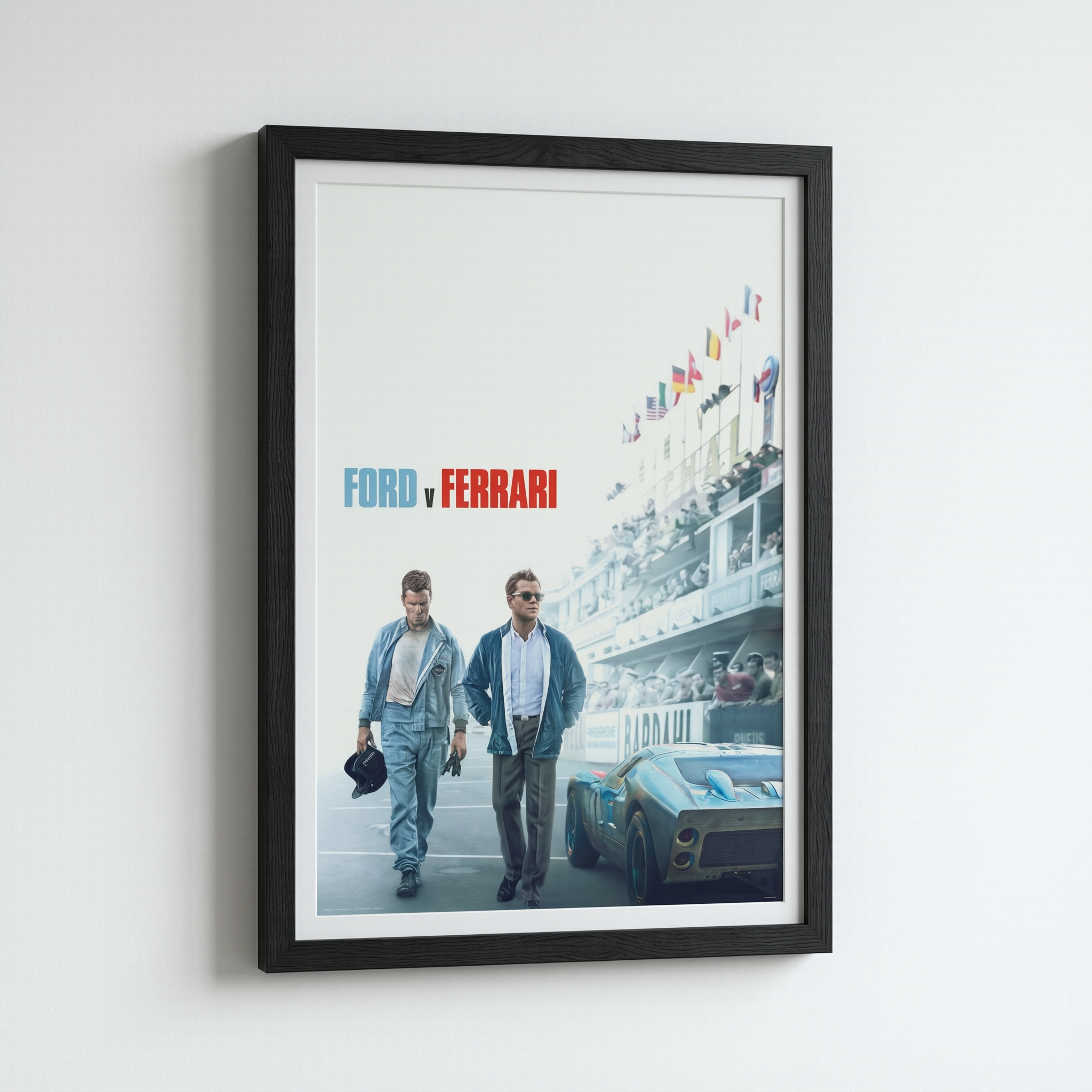 Ford v Ferrari Movie Poster - Wooden Framed Canvas