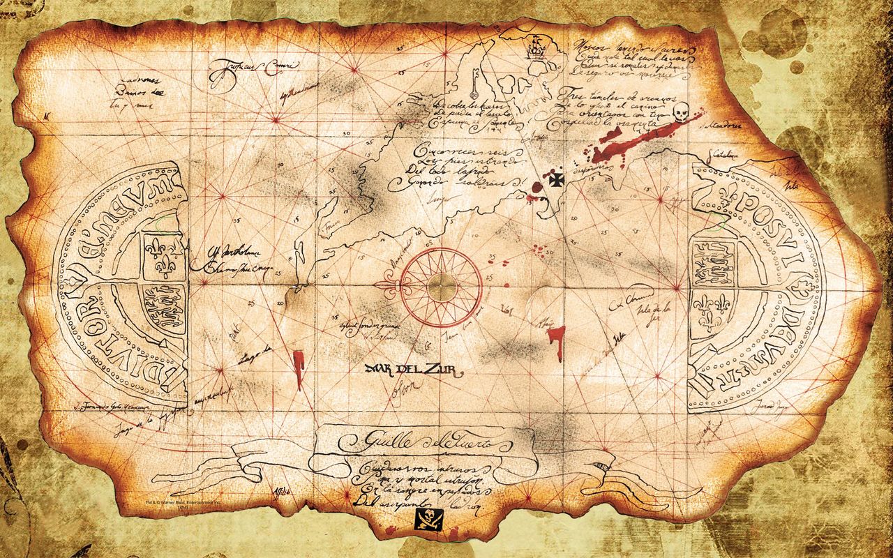 Pirates of the Caribbean Treasure Map - Paper/Glossy/Canvas